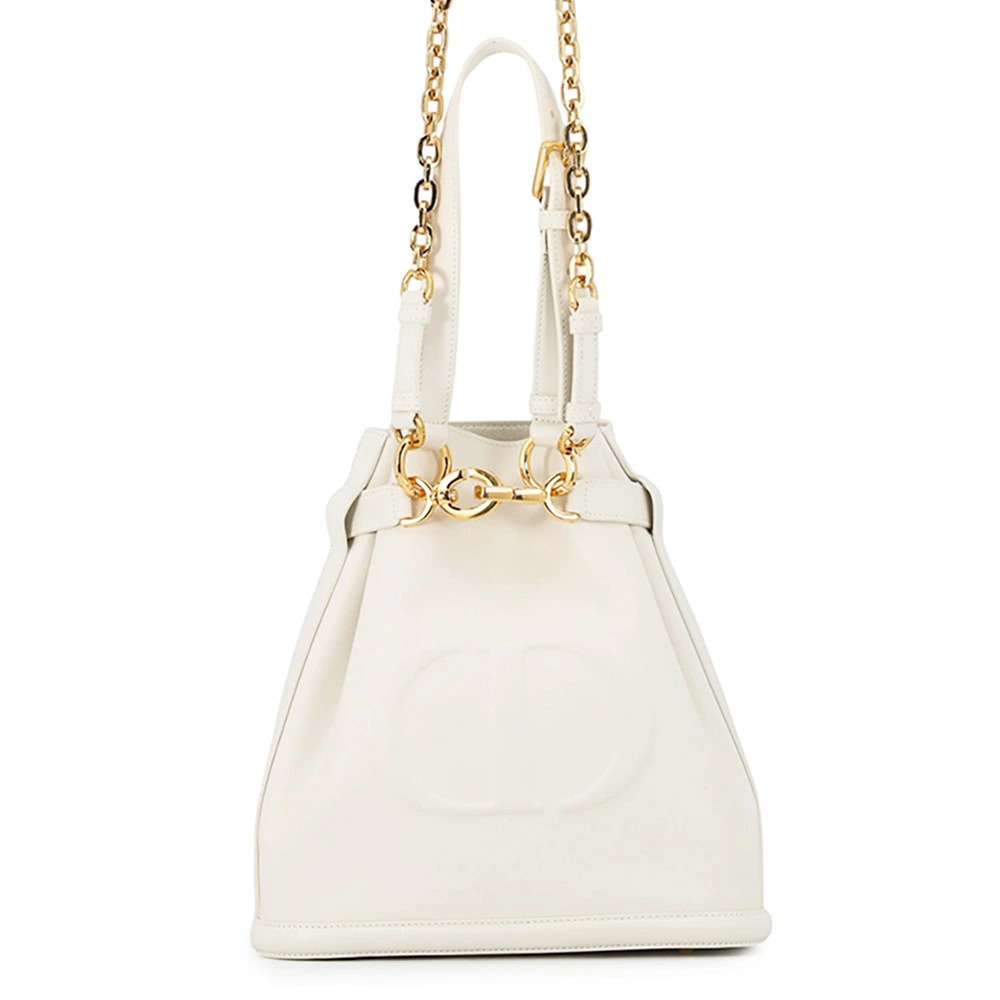 Christian Dior handbag Cest CD embossed leather shoulder bag white Christian